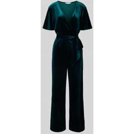 Fluwelen wikkel-culotte-jumpsuit