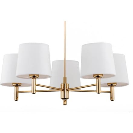 Argon Hanglamp Polo Plus 5-lamps messing/crème