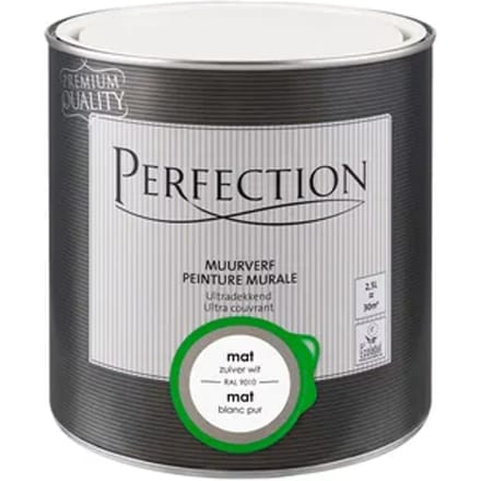Perfection Houtlak Lak - Mat - Zuiver Wit Ral 9010 - 2,5l