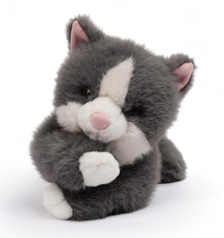 ONE LOVE Knuffel - Kat Scout - 40Cm - Grijs En Wit - 0 Jaar