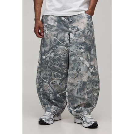 Gewassen Camo Barrel Fit Jeans | Size 32R