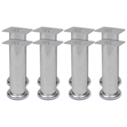 vidaXL - Bankpoten - rond - 8 - st - 180 - mm - chroomkleurig