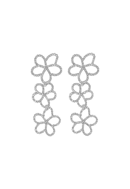 Margot Bardot Iris Flower Oorbelen Silver