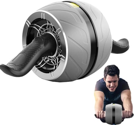 Buikwiel - Buikspierroller - Core Training - Automatische Terugkeer - 18.5 cm - Grijs