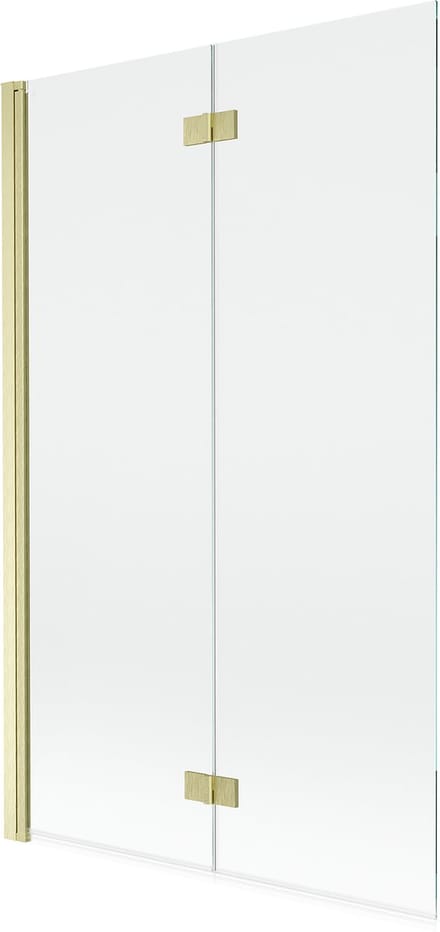 Mexen Mist badscherm 2-delig links 110 x 150 , transparant, geborsteld goud - 8A9-110-002-55-00-L