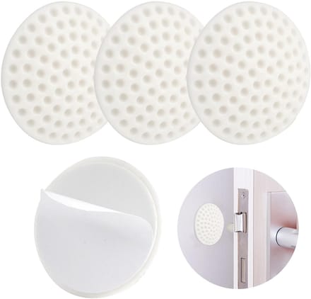 Dailygoody - Set van 4 Witte Deurbuffers - Silicone Rubber Zelfklevend, Robuuste Deurstoppers voor Wandmontage