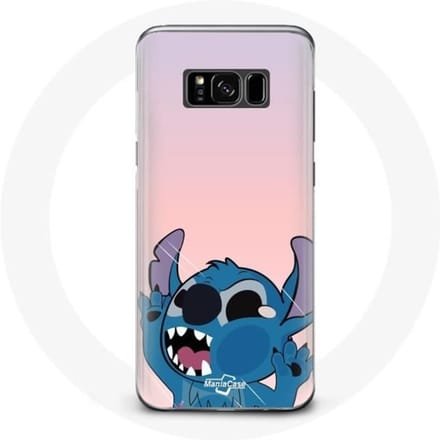 Coque pour Samsung Galaxy S8 plus Stitch le Nez en l'air fond rose