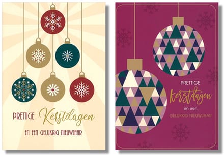 MGPcards - 10 Dubbele wenskaarten - Kerstkaarten / Nieuwjaar - Witte envelop - 10 x 14 cm - 2 Motieven per doosje