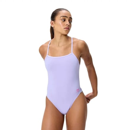 Speedo Female Solid V-back 2.0 Zwemkleding Paars UK 34 Vrouw