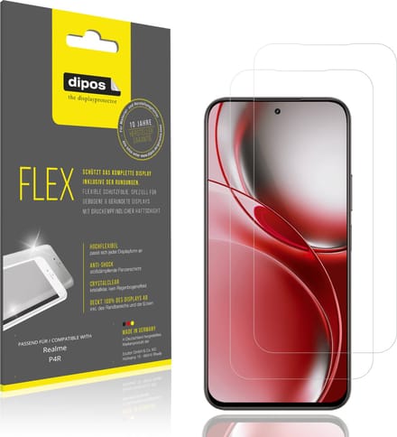 dipos – 2x Beschermfolie geschikt voor Realme P4R | 3D Full Cover Screenprotector | 100% Passend