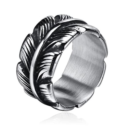 Mendes Jewelry Ring voor Mannen - Veer Zilver-19mm
