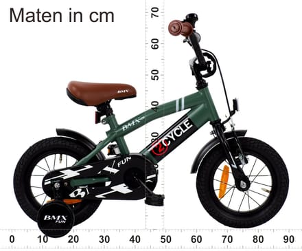 2Cycle BMX Fun kinderfiets 12 inch (2 tot 4 jaar) voor jongens groen
