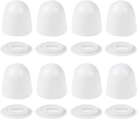 Toiletboutafdekkingen Set - Plastic Doppen - Schroeven Afdekken - Universele Pasvorm - 8 Stuks - Wit