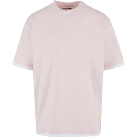 DEF - Visible Layer Heren Tshirt - S - Roze/Wit