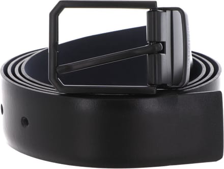 VALENTINO Leren Riem Bairone Belt W95 Nero / Blu Zwart