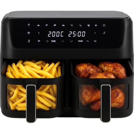 NONE AirFryer Vetvrije friteuse 2 kamer 11L 2700W 8 programma's Temperatuurregeling 80-200 C Timer LED-display