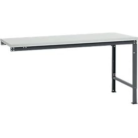 Manuflex aanbouwtafel UNIVERSAL Speciaal, tafelblad melamine, 1750 x 1000, antraciet