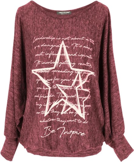 Dames Oversized Trui met Stervormige Print en Wijde Mouwen