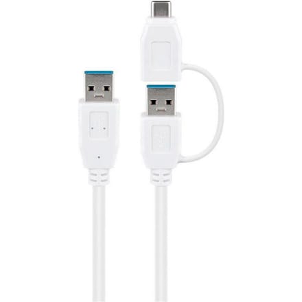 Goobay USB 3.0 kabel met USB-A naar USB-C adapter - 0 5 meter