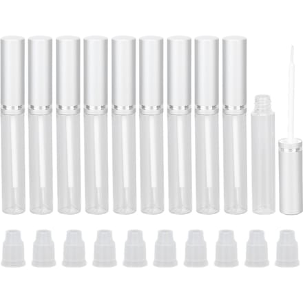 Lot de 10 tubes de mascara de 5 ml, souples, faciles à utiliser, design compact, à monter soi-même, avec tuyau d'air pour mascara white