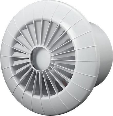 Badkamerventilator rond diameter 100 mm wit met VOCHTSENSOR EN TIMER - 100BBHS