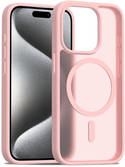Solidenz Hoesje - Geschikt voor iPhone 16 Plus - FrostMag Backcover geschikt voor MagSafe - Roze