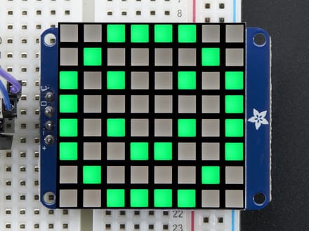 8x8 Ultra Bright Square Green LED Matrix + Backpack Adafruit 1856