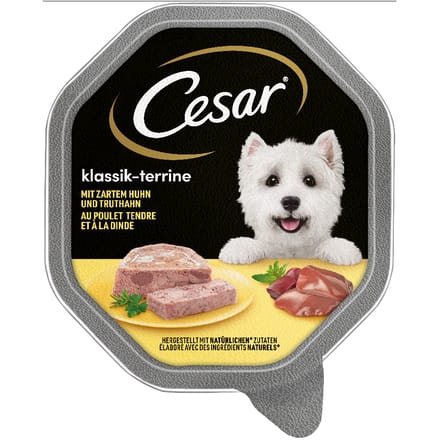 14x150g Klassieker Kip en Kalkoen Cesar Hondenvoer Multipack