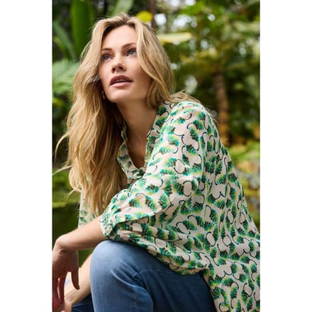 DIDI Dames Blouse Rhythm Offwhite Illusion print maat 46
