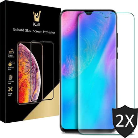 Screenprotector geschikt voor Huawei P30 Lite - Tempered Glass Gehard Glas - Case Friendly - 2 Stuks