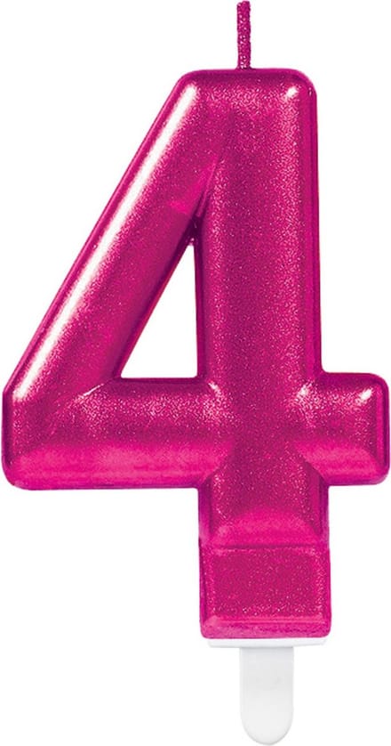 Amscan by Riethmuller - Riethmüller - Verjaardagskaars 4 Sparkling Celebrations Pink
