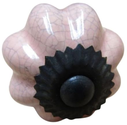 Pink Ceramic Pumpkin Cabinet Knob 40mm