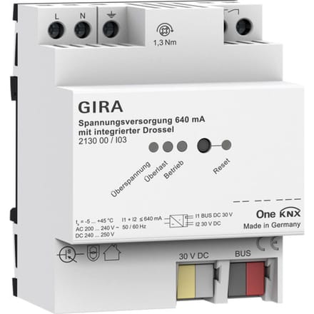 Gira One KNX Voeding 640mA Met Geïntegreerde Spoel - 213000