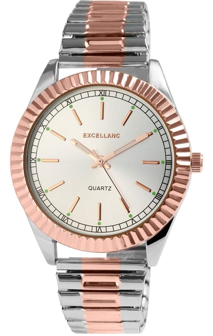 EXCELLANC Dameshorloge Edelstahl Sira, zilverkleurig, Mineralglas