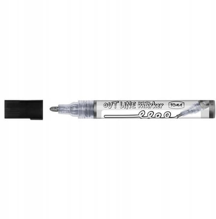 Permanente marker zilver met zwarte omtrek - 4 mm