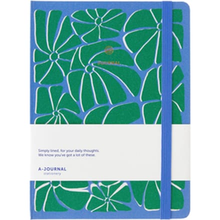 A-Journal - Notitieboek - A5 - Gelinieerd - Arty blauw groen