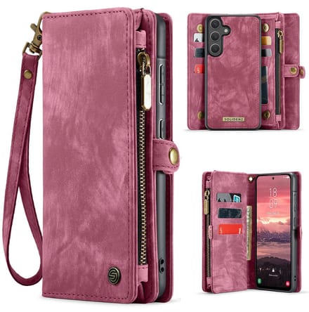 Solidenz Hoesje - Geschikt voor Samsung Galaxy S25 Plus - Urban Wallet - Rood