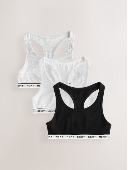 Next - Meisjes - Set van 3 korte tops met racerback - Wit