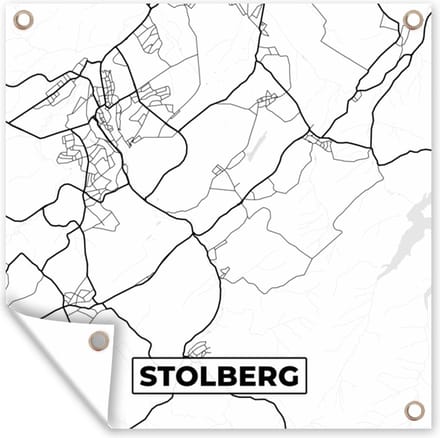 Tuindoek Plattegrond - Stolberg - Kaart - Stadskaart - 100x100 cm
