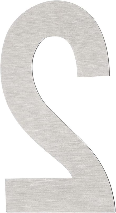 Moderne RVS Huisnummers 2 - Zelfklevende Adresnummers voor Buiten, Mailbox en Deur, 5x3.8cm