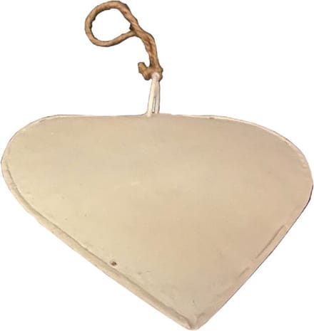 Hart hanger zink wit 16x16 cm