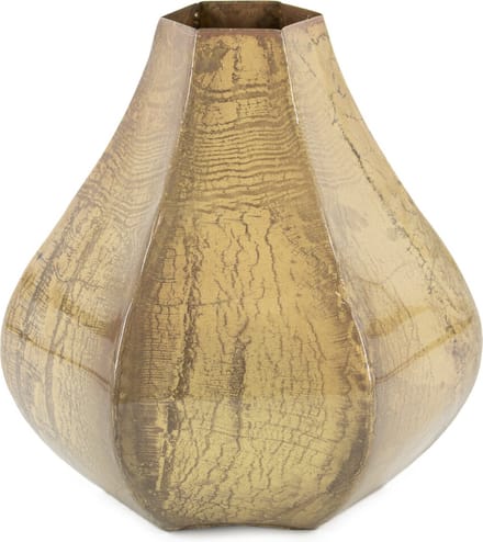 HomeBound by KY | Vaas metaal peach marble | 9x15x27cm | bloemenvaas peach