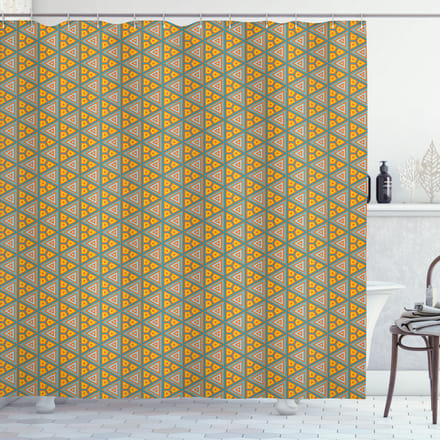 ABAKUHAUS Geometrisch douchegordijn – Polyester – 175x220 cm – Meerkleurig