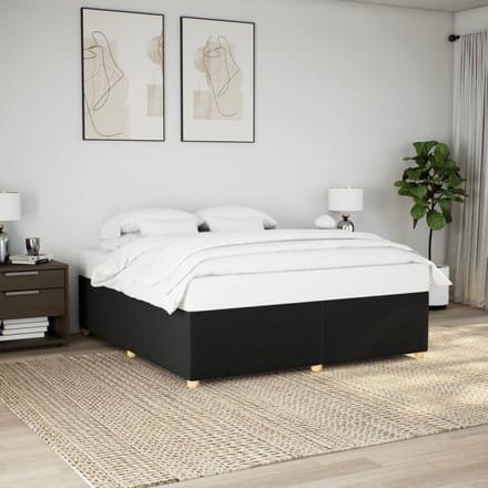 vidaXL - Bedframe - zonder - matras - stof - zwart - 200x200 - cm