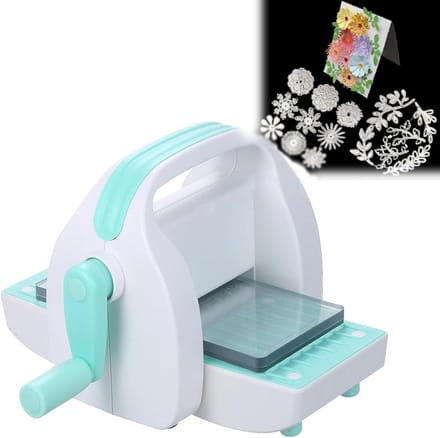 Mini Stansmachine - Papier Snijder - Hobby Creatief - Stevige Metalen Rol - 12 x 9.2 cm - Wit