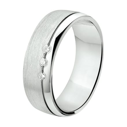 Gerhodineerd Zilver Ring A312 - 6 Mm 0.03Ct H Si 1315594