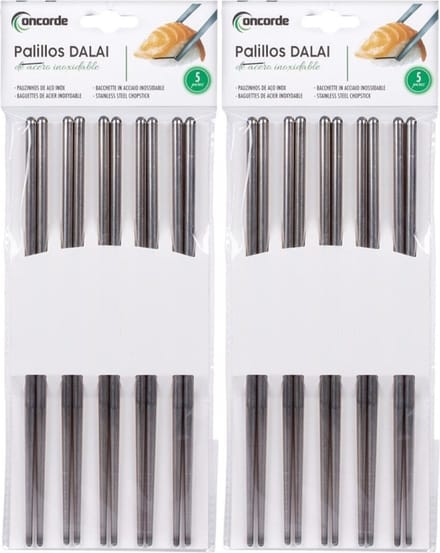 Concorde Luxe zilveren RVS eetstokjes - 20x stuks - Sushi eetstokjes