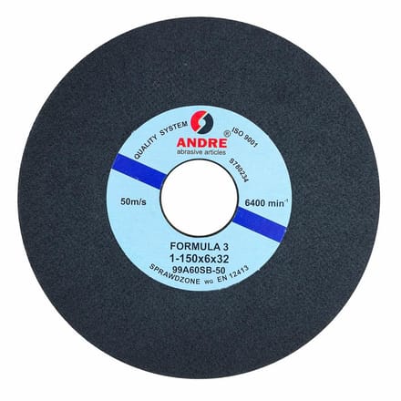 Andre - Serie FORMULA 3 - Slijpsteen - 150x6x32mm - Witte Edelkorund