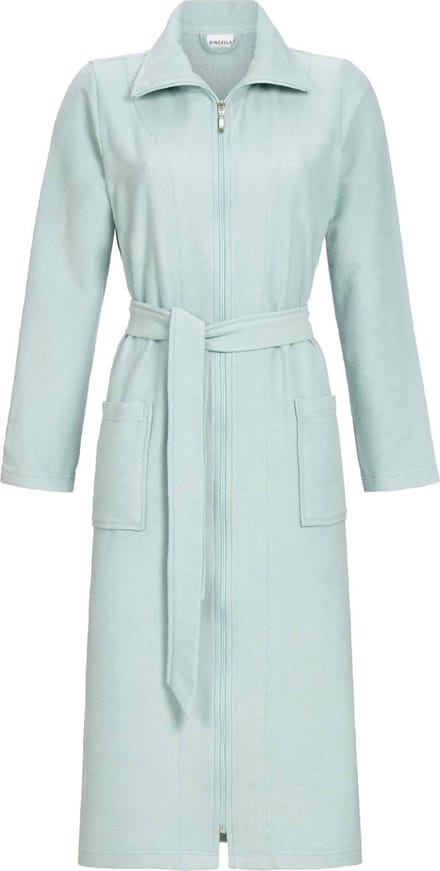 Ringella Aquagroene badstof dames badjas ritssluiting Groen vrouw 48
