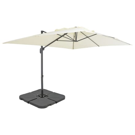 vidaXL - Parasol - met - draagbare - voet - zandkleurig